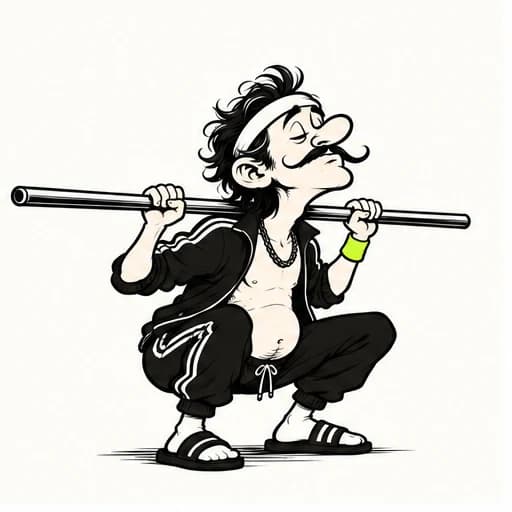 Hoca boş barla squat gösteriyor