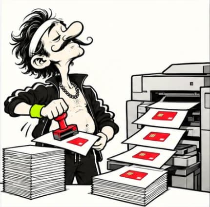 Hoca fotokopiden çıkan aynı kağıtlara damga vuruyor